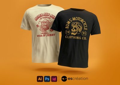 Création de t-shirt pour la collection Bums Motorcycle Cie